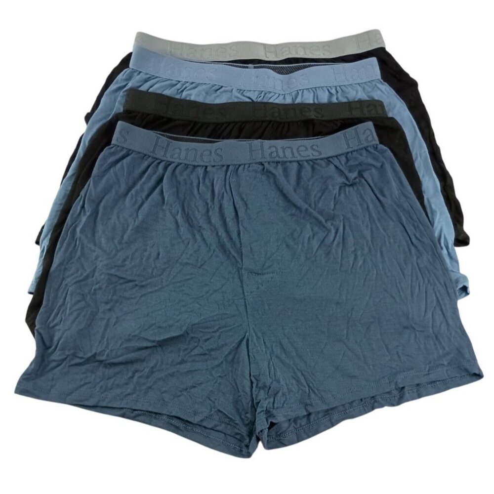 Hanes Tagless Boxer Briefs Boys XL Ultimate Soft Multicolor 4 Pack